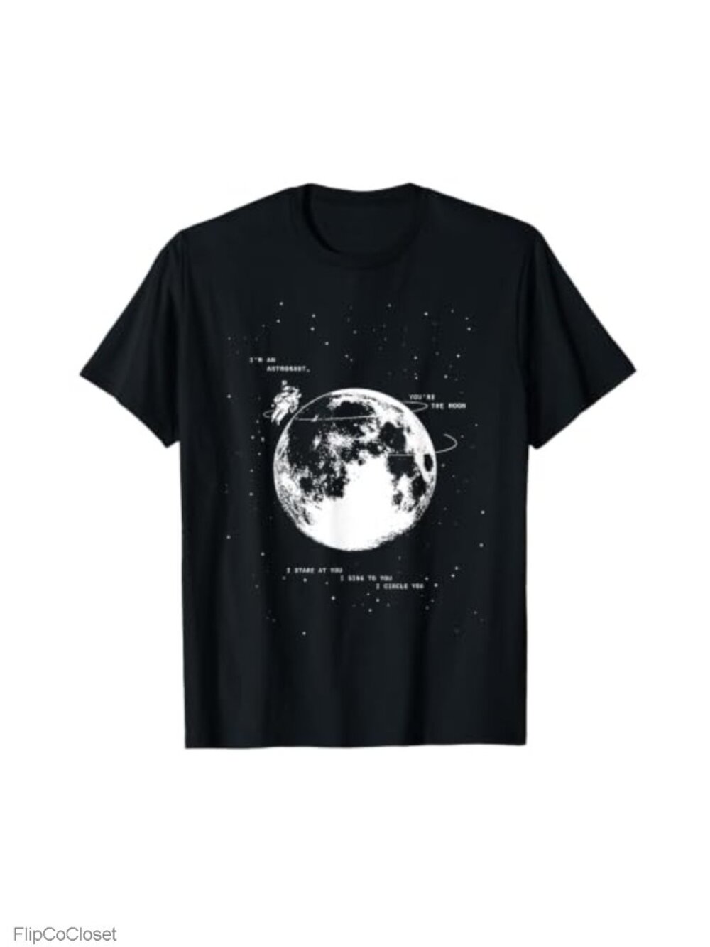 Retro Astronaut Moon Space Graphic Tee Men's Short Sleeve Classic Fit